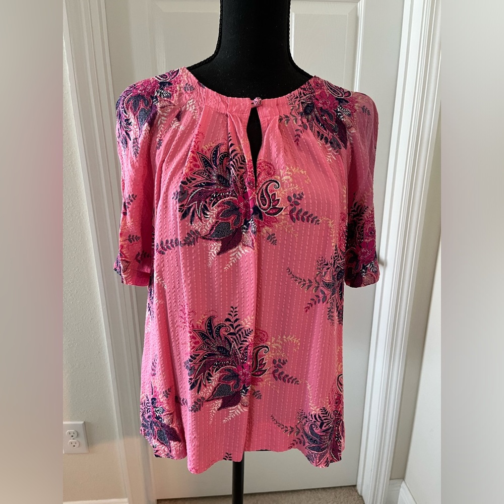 Loft Pink Floral Women's Top XL